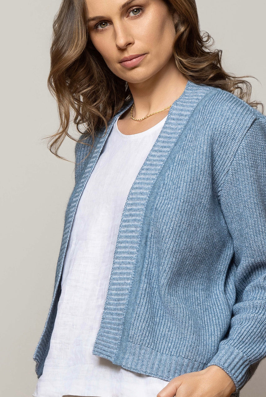 Noble Wilde Saisons - Serene Cardigan in Skyway/White