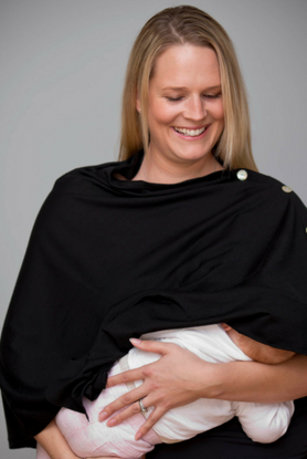 Black OBR Merino - 5 Button Wrap (2033) Used asa breastfeeding cape