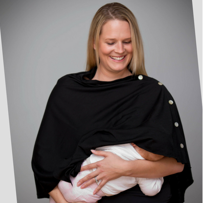 Black OBR Merino - 5 Button Wrap (2033) Used asa breastfeeding cape