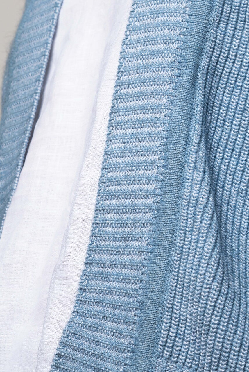 Noble Wilde Saisons - Serene Cardigan in Skyway/White