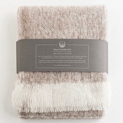 Tussock coloured merino wool scarf