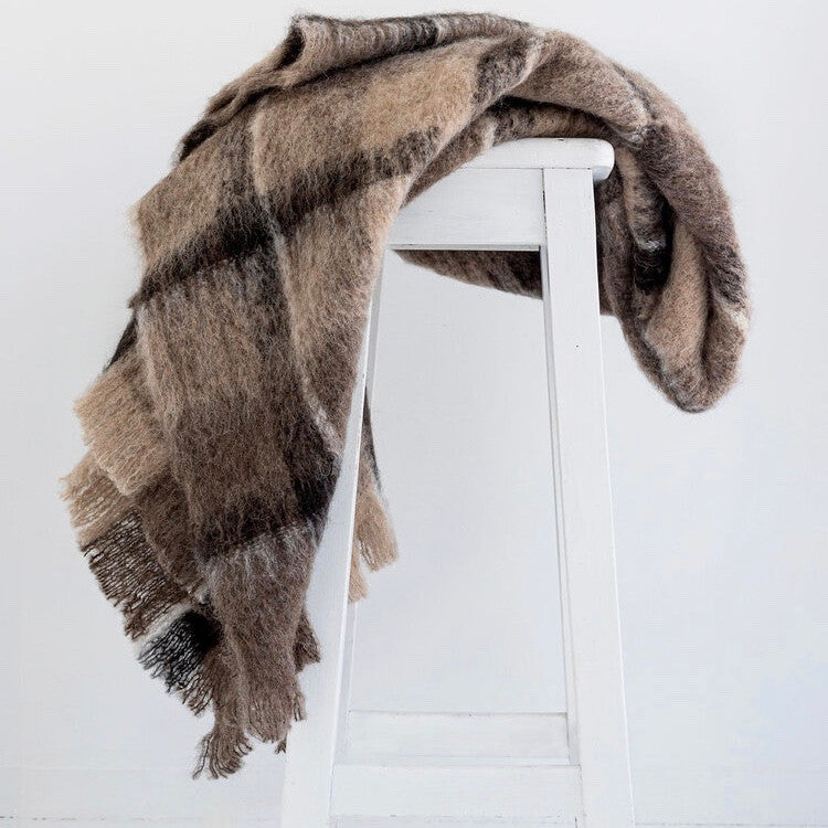 Cantebury mohair blanket over chair