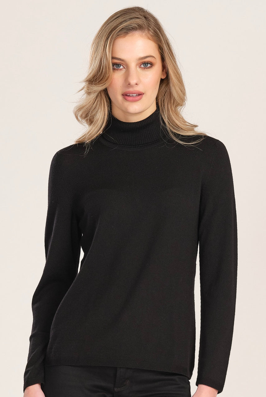 Royal Merino - 100% Merino - Classic Polo, Black.