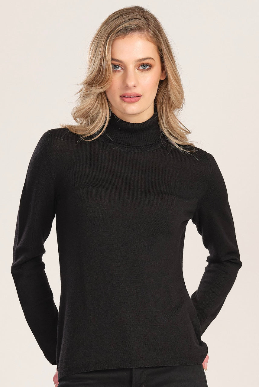 Royal Merino - 100% Merino - Classic Polo, Black.