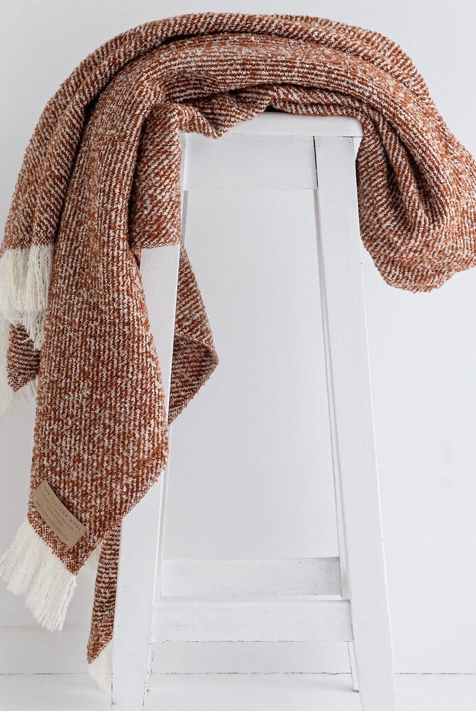 Copper wool twill throw