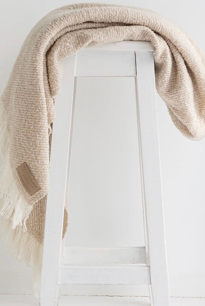 Driftwood wool twill throw