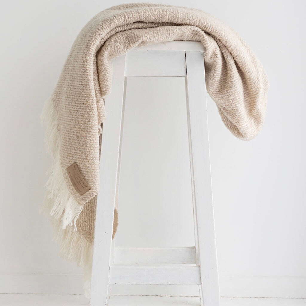 Driftwood wool twill throw