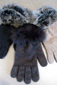 Koru - Merino & Possum Fur Trimmed Gloves (KO56)