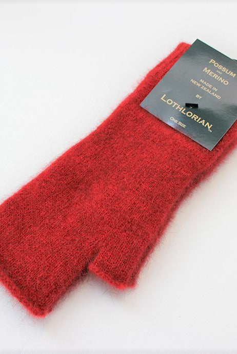 Red colour fingerless gloves