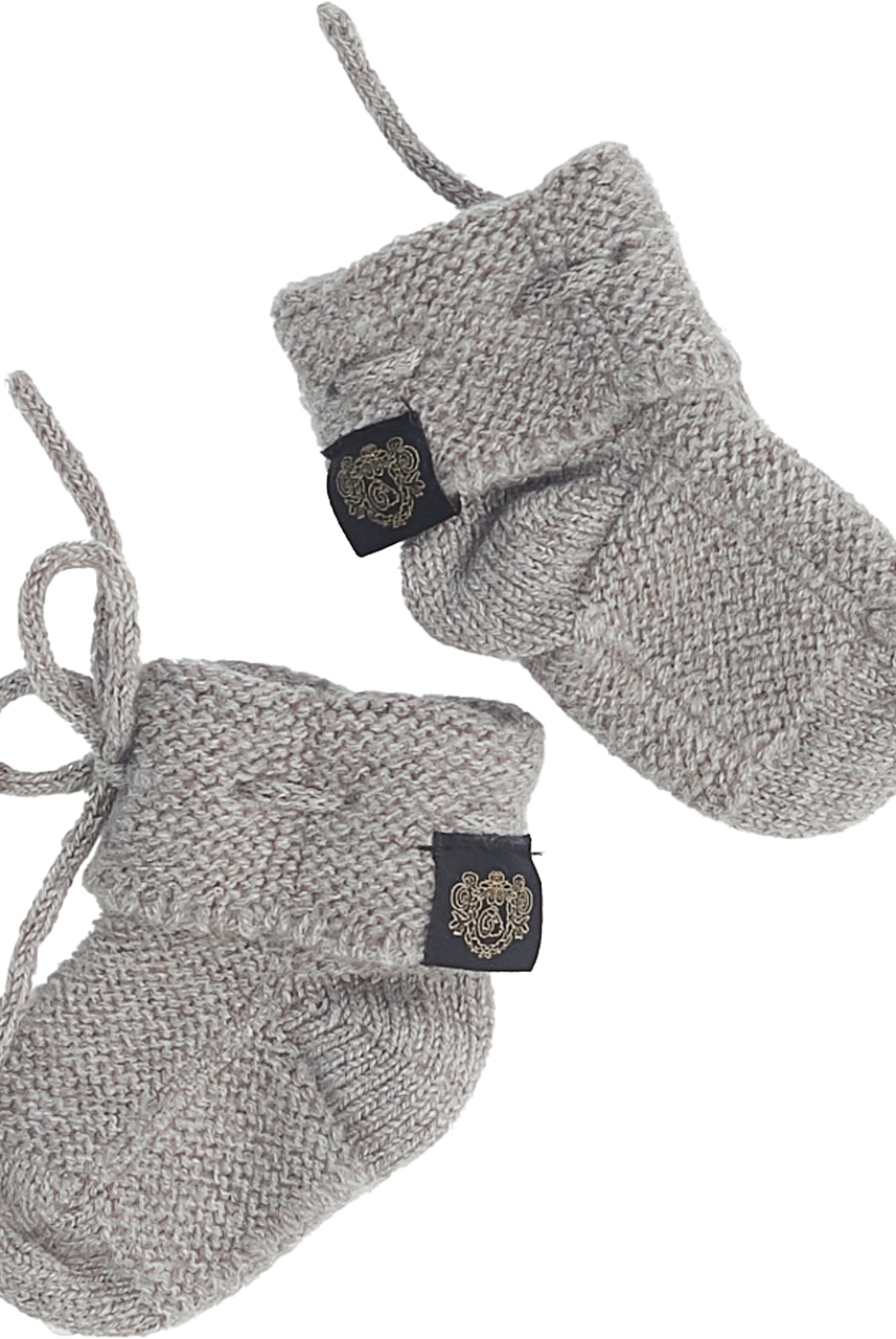 McDonald - Merino Baby Booties in the colour Natural