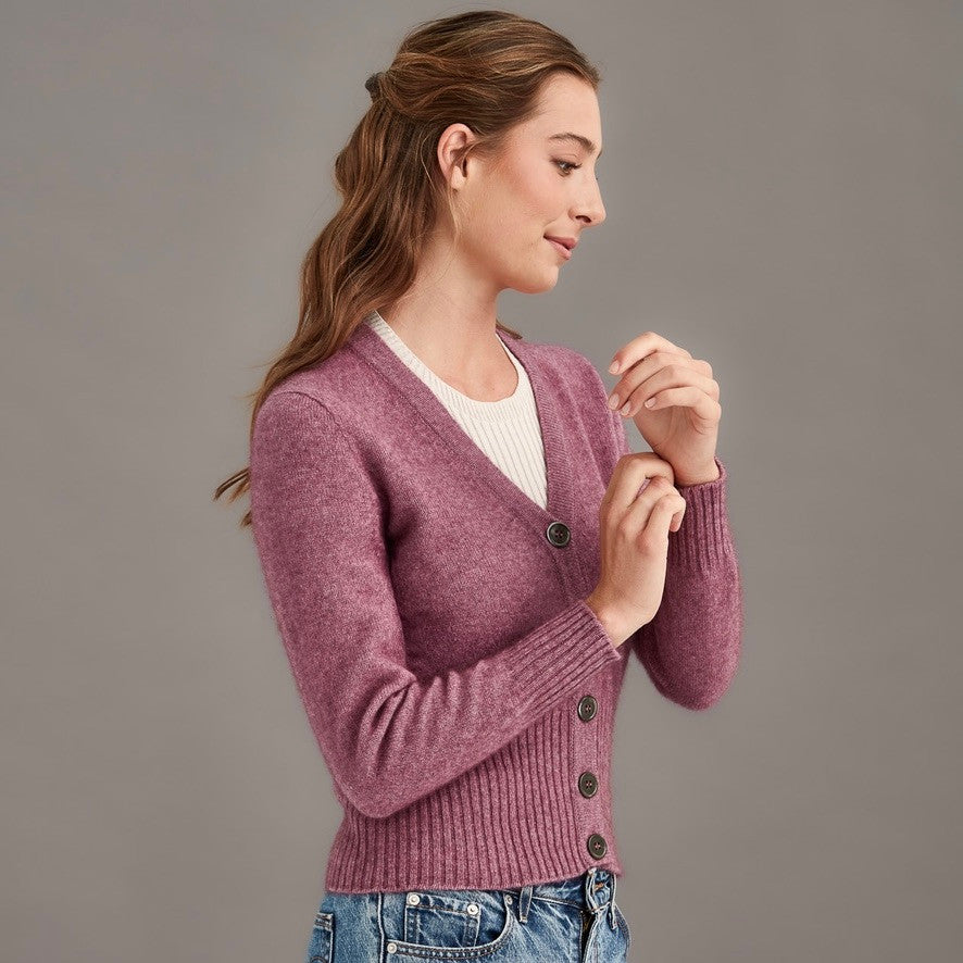 McDonald - Merino - Possum Rib Cardi (5034) Heather