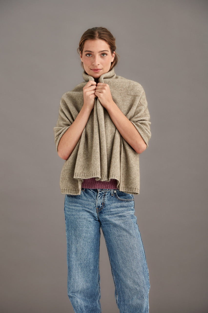 McDonald - Merino & Possum Travel Throw (699) in the colour Mocha