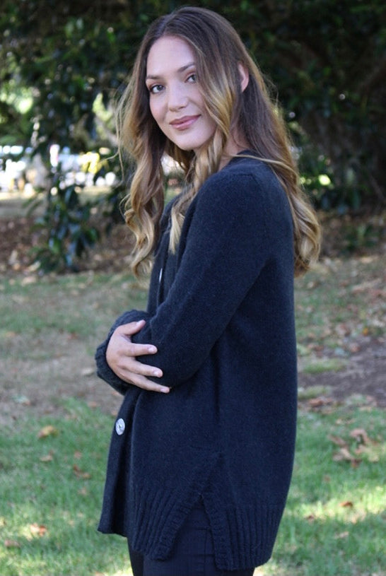 Lothlorian - Alpaca Plain Cardigan (ALP073)Slate