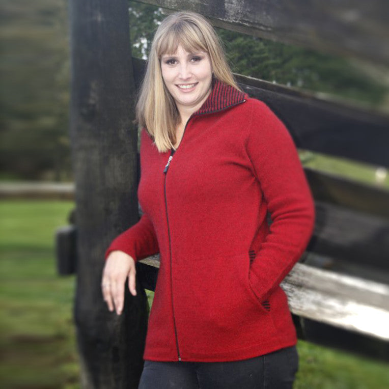 Lothlorian - Striped Collar Jacket (9831)Red