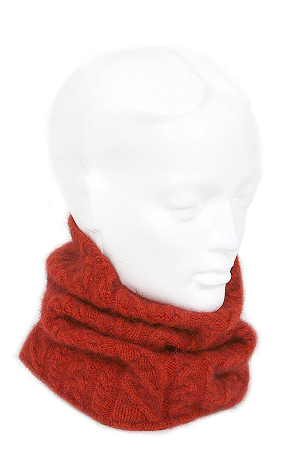 Pumpkin colour neckband on mannequin