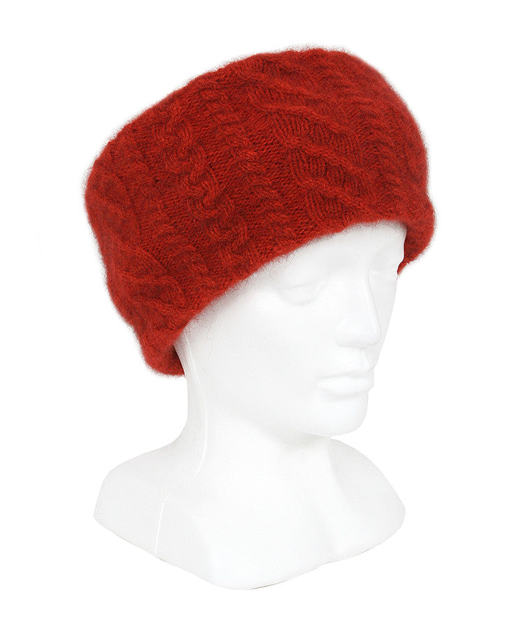 Pumpkin colour headband on mannequin