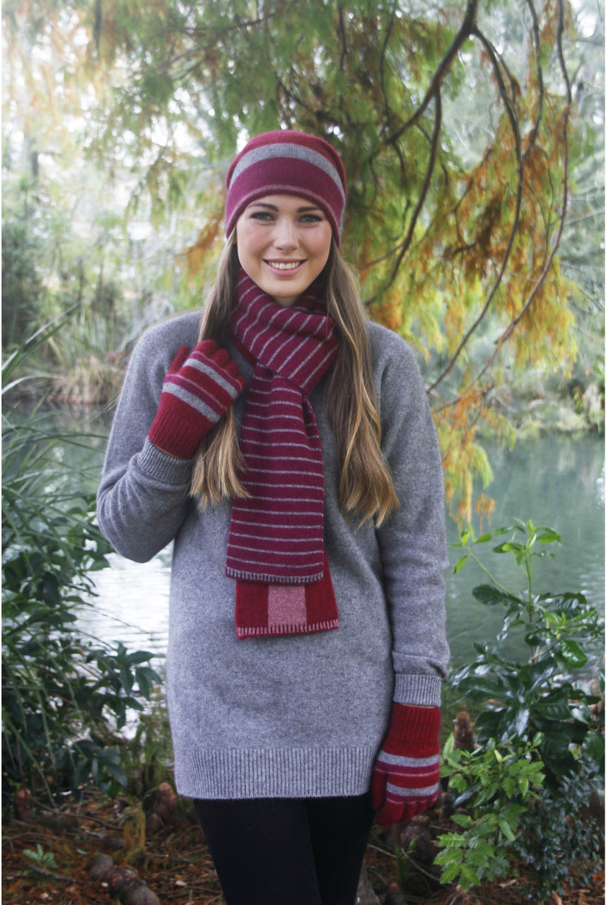 Lothlorian Merino - Possum Accent Stripe Glove (9894)