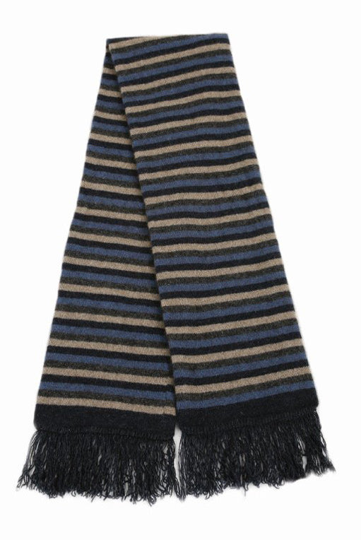 Denim - Lothlorian - Merino Possum Multi Striped Scarf (9951)