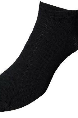 Women's black Merino anklet sock.