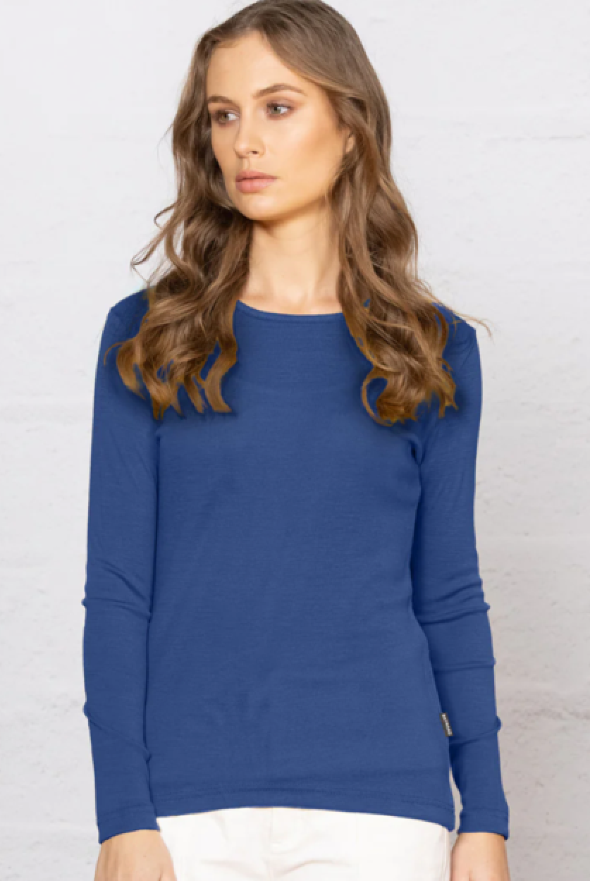 Women wearing Biscay Blue coloured top