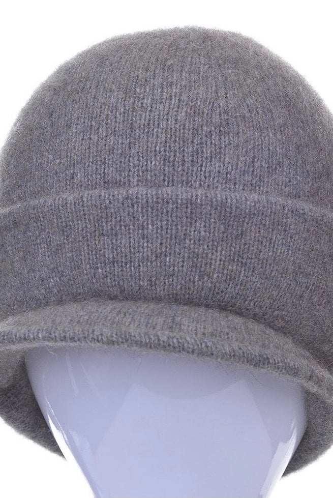 Merino and Possum Cap with Peak in colour bark