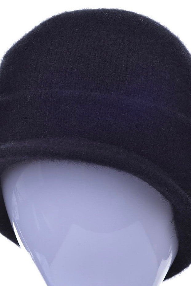 Merino and Possum Cap with Peak in colour black