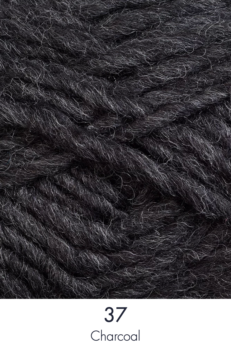Close up ball of yarn in colour charcoal.