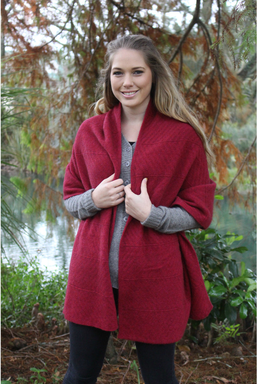 Chevron wrap in colour Raspberry
