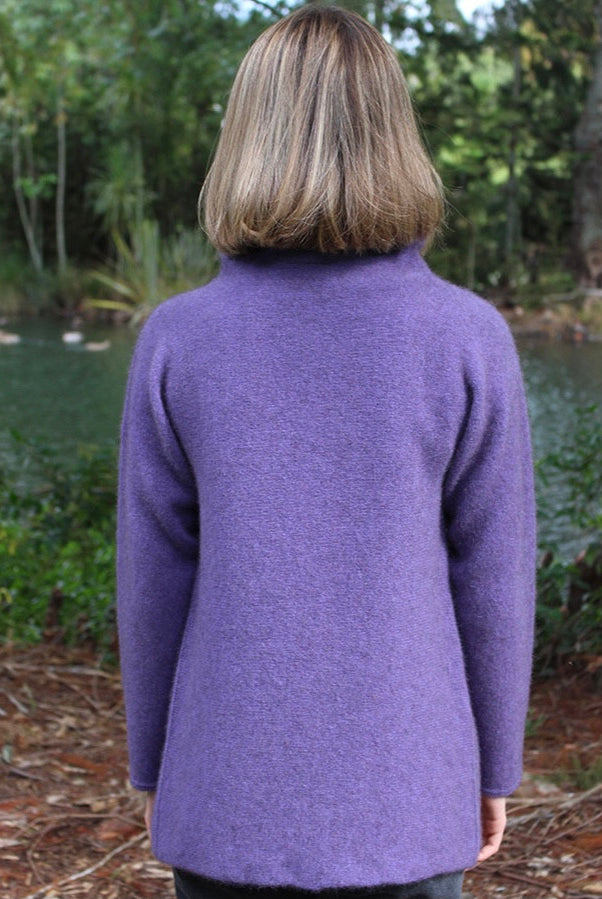 Lothlorian - Merino & Possum Enfold Jacket (9780)Heather