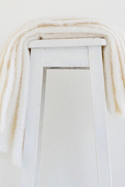 Dove colour mohair rug