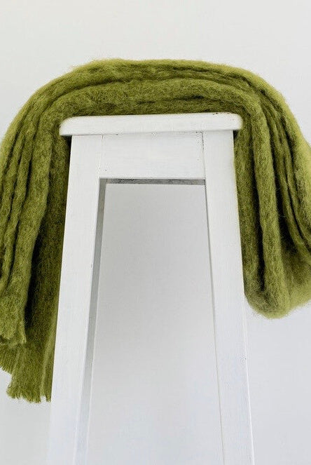Fern colour mohair rug