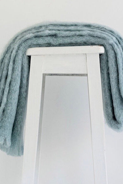Glacier colour mohair rug