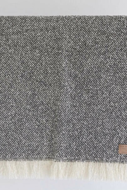 Grey wool twill throw