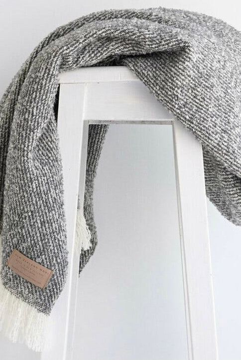 Grey wool twill throw
