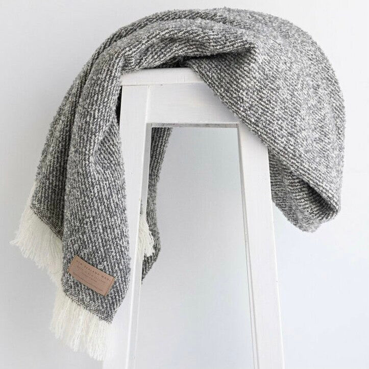 Grey wool twill throw