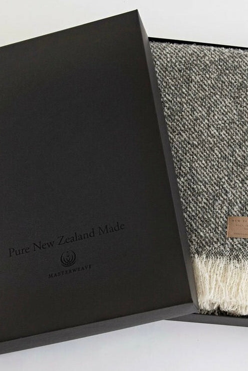 Grey wool twill throw