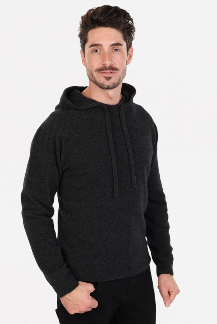 Native World - Men's Merino & Possum Hoodie (NB436) Charcoal