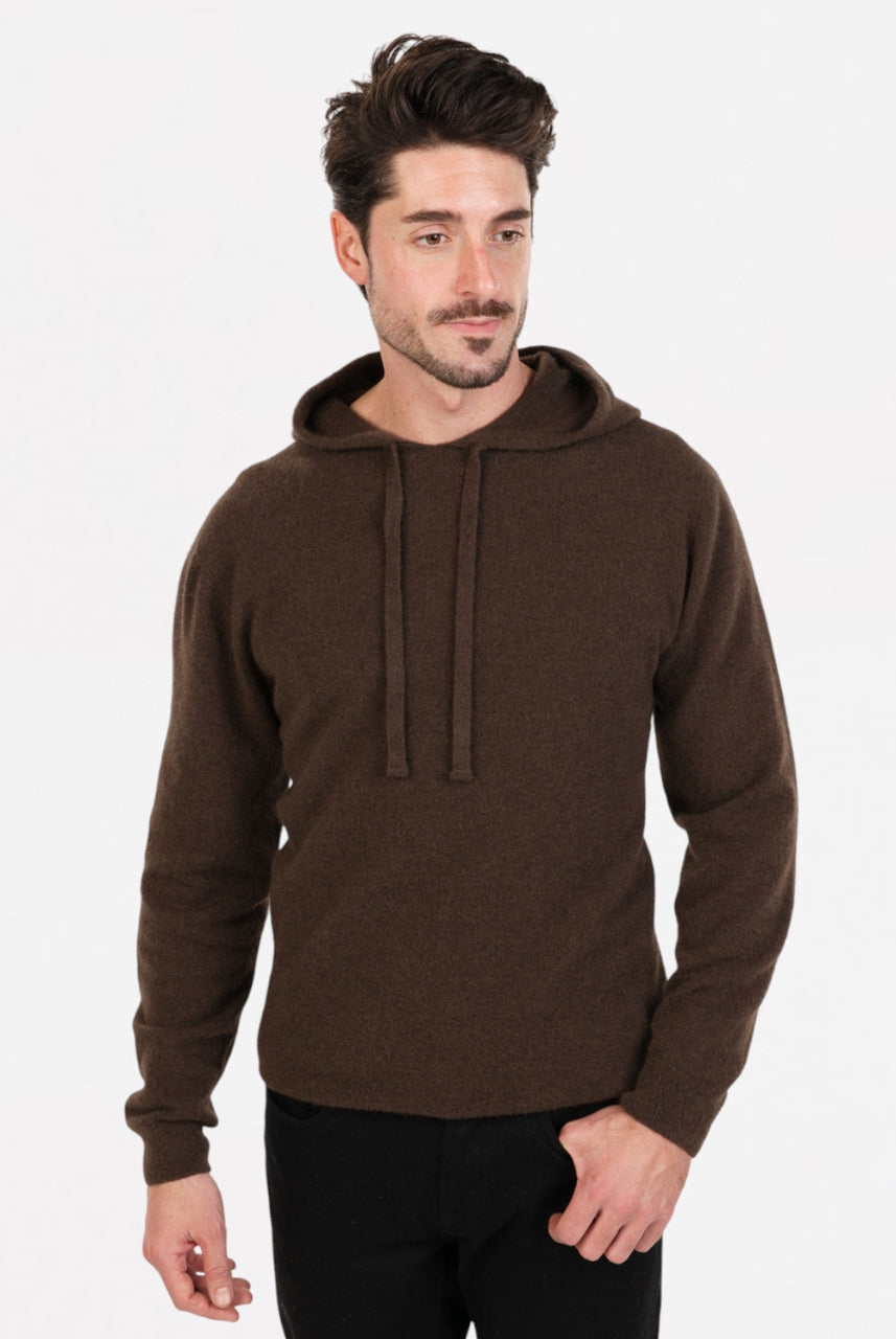 Native World - Men's Merino & Possum Hoodie (NB436) Cocoa