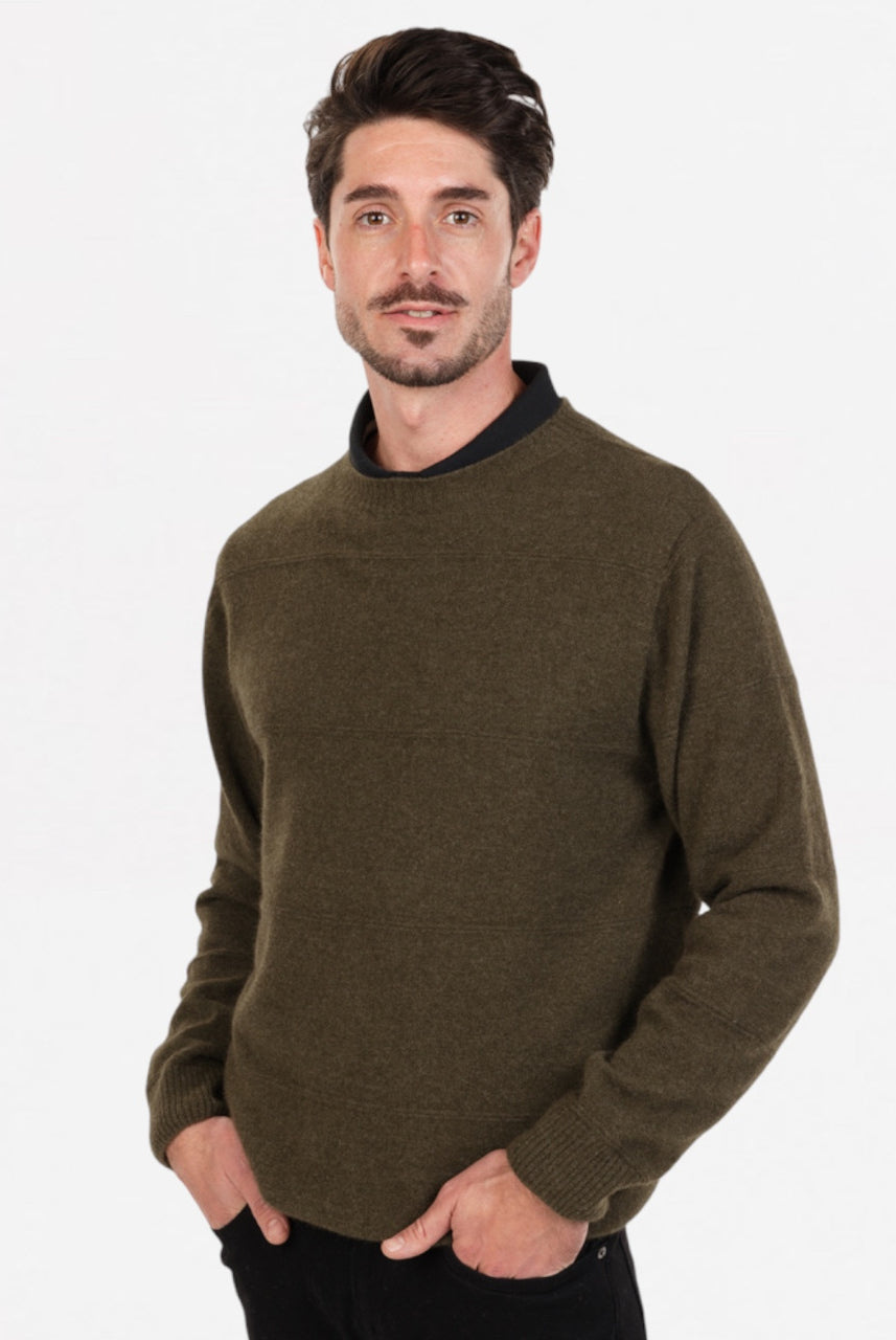 Native World - Men's Ripple Stitch Sweater (NB438) Fern