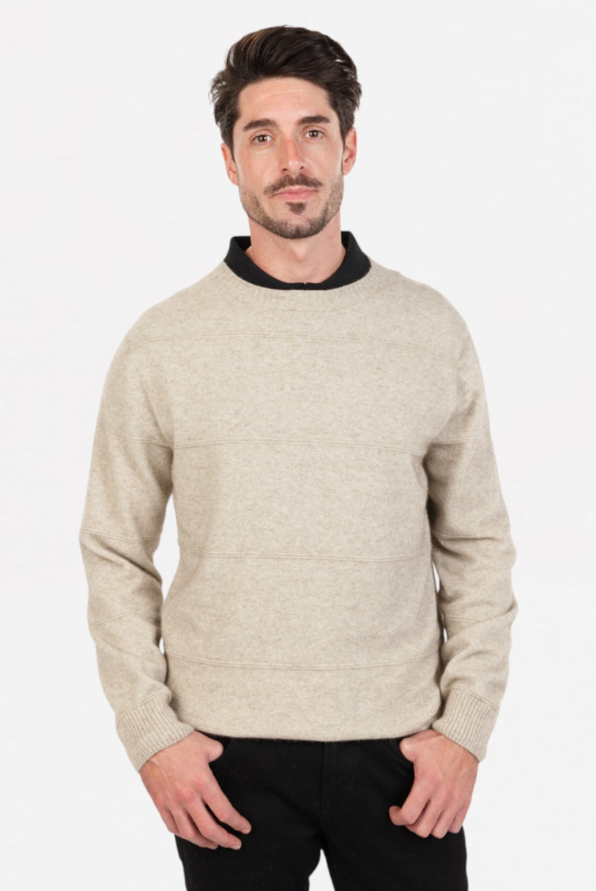 Native World - Men's Ripple Stitch Sweater (NB438) Natural