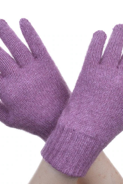 Possum and merino gloves in colour Heather