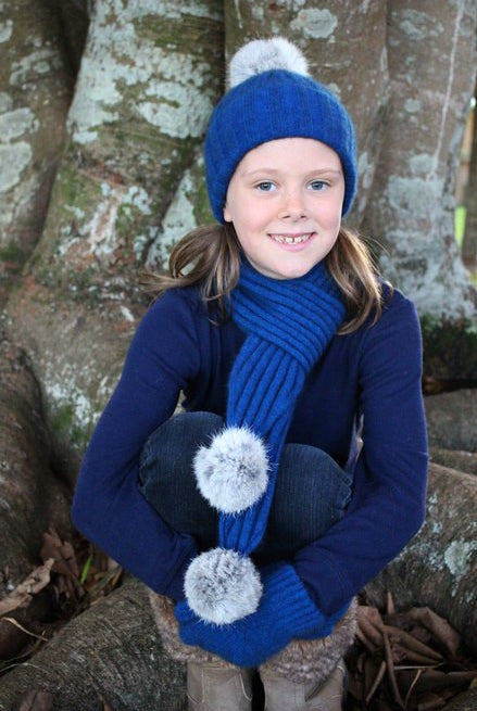 Beanie, scarf, glove combo in colour, Lagoon
