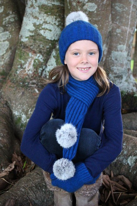 Beanie, scarf, glove combo in colour, Lagoon