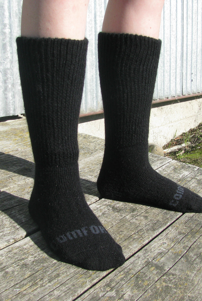 Merino and Possum socks. Colour Black