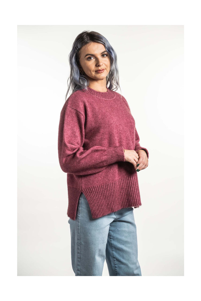 Split Hem Jumper - Rose