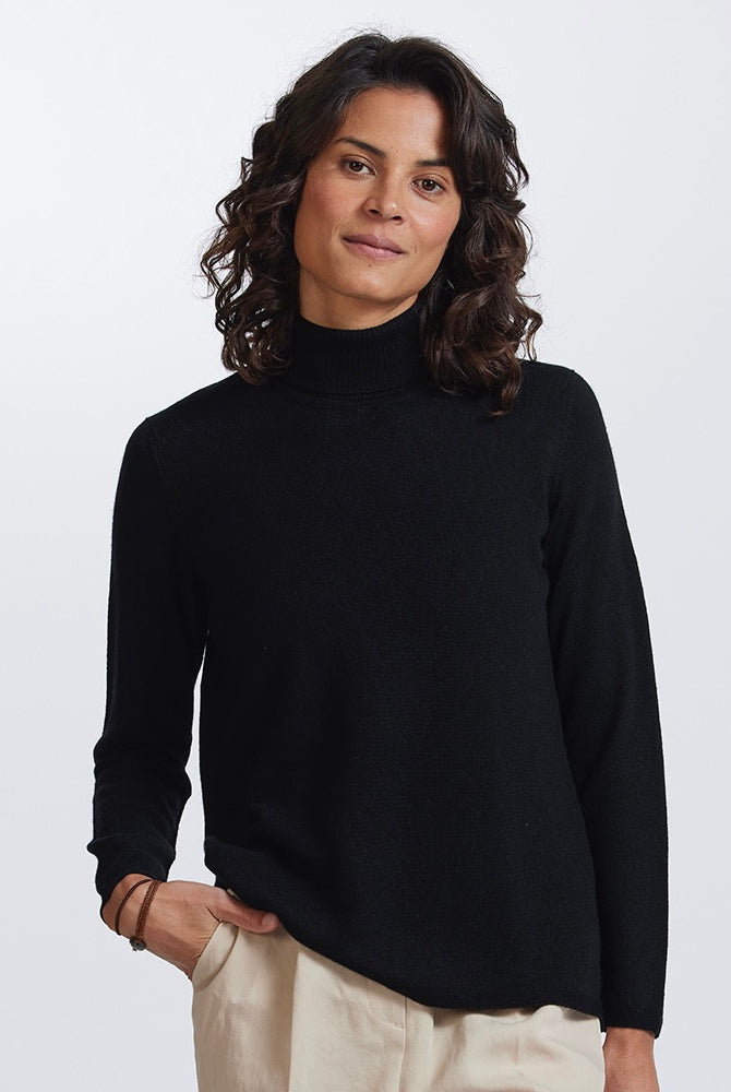 Royal Merino - 100% Merino - Classic Polo, Black.