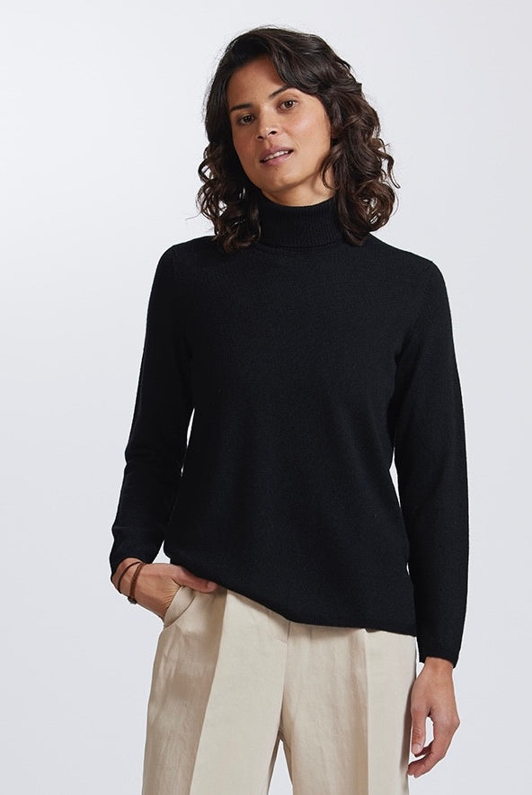 Royal Merino - 100% Merino - Classic Polo, Black.