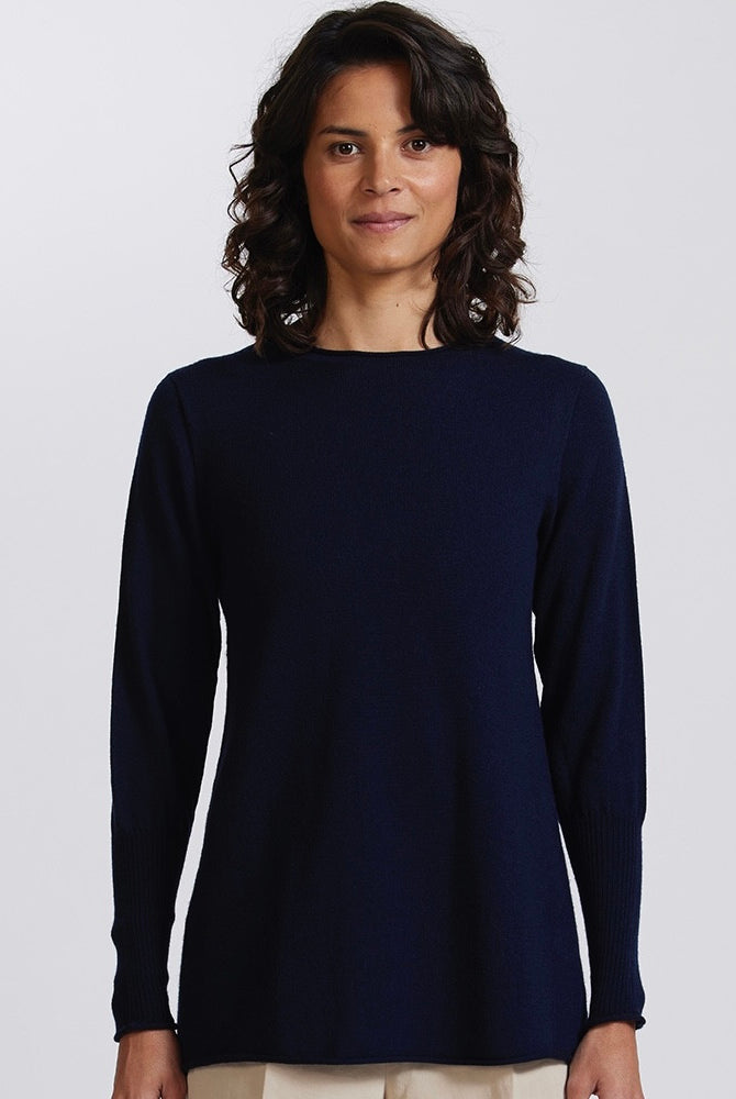 Royal Merino - 100% Merino A-Line Crew (RM3000) Light Navy.