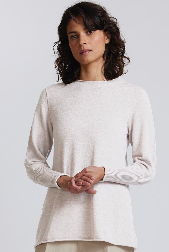 Royal Merino - 100% Merino A-Line Crew (RM3000) Natural.