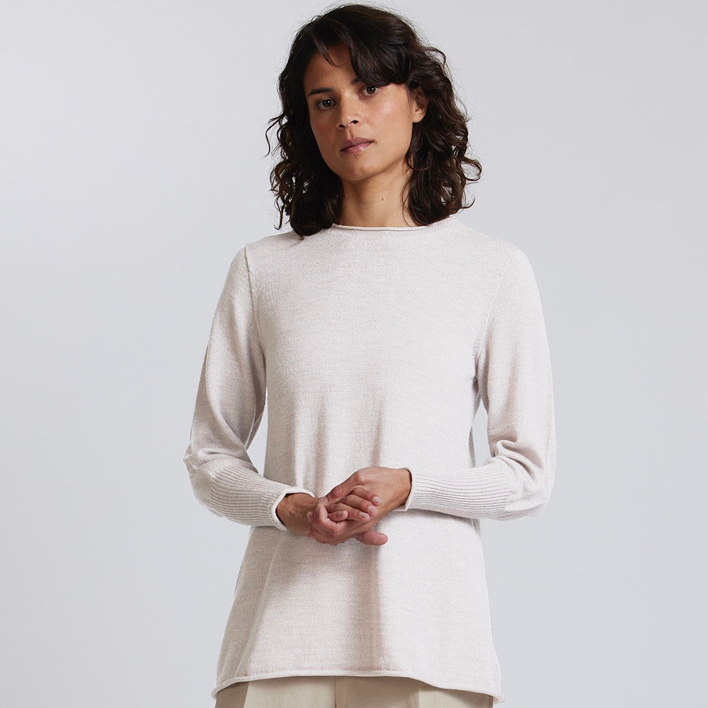 Royal Merino - 100% Merino A-Line Crew (RM3000) Natural.
